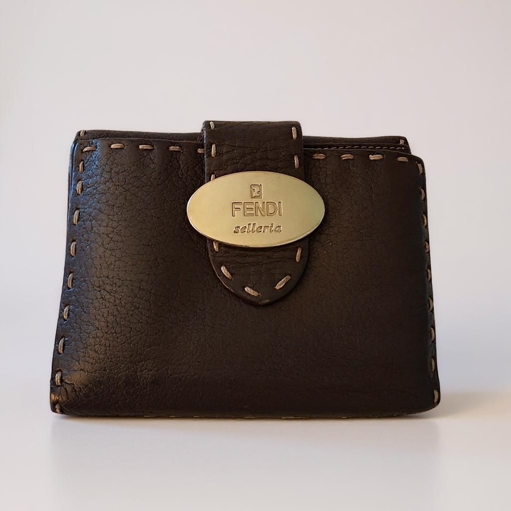 Fendi Selleria Small Bifold Wallet | Hand-Stitched Roman Leather